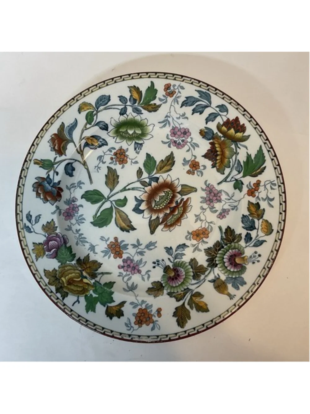 Vintage Wedgwood Tonquin Round Polychrome Floral Rare Early Antique Plate 10" - Picture 12 of 13